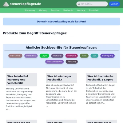 Screenshot steuerkopflager.de