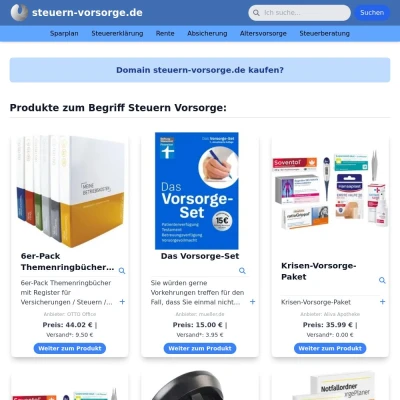 Screenshot steuern-vorsorge.de
