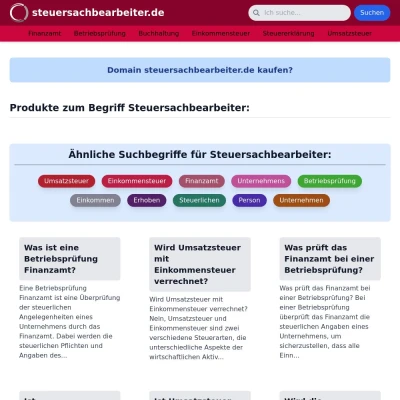 Screenshot steuersachbearbeiter.de