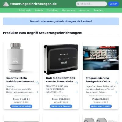 Screenshot steuerungseinrichtungen.de