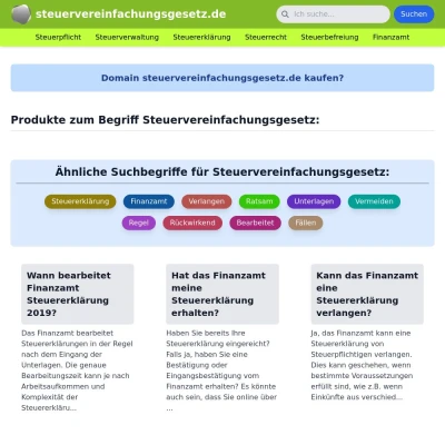 Screenshot steuervereinfachungsgesetz.de