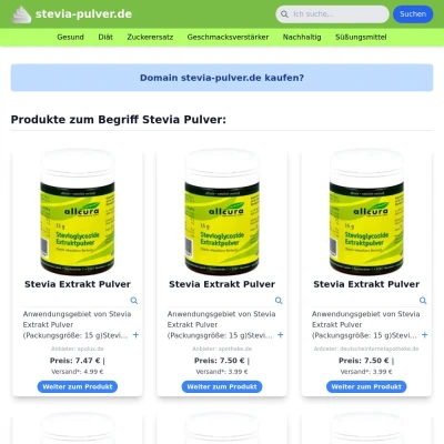 Screenshot stevia-pulver.de