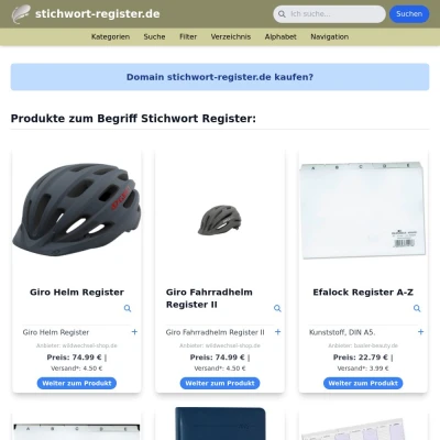 Screenshot stichwort-register.de