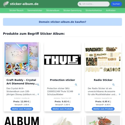 Screenshot sticker-album.de