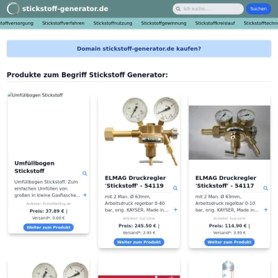 Screenshot stickstoff-generator.de