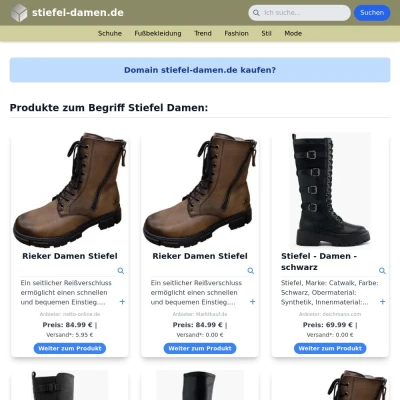 Screenshot stiefel-damen.de