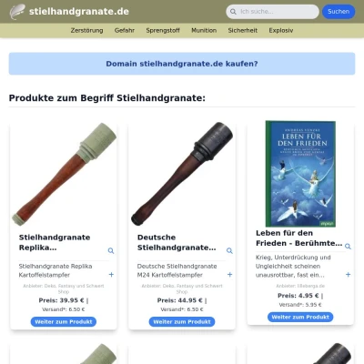 Screenshot stielhandgranate.de