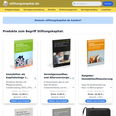 Screenshot stiftungskapital.de