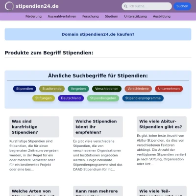 Screenshot stipendien24.de