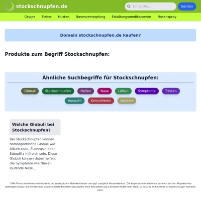 Screenshot stockschnupfen.de