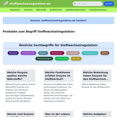 Screenshot stoffwechselregulation.de