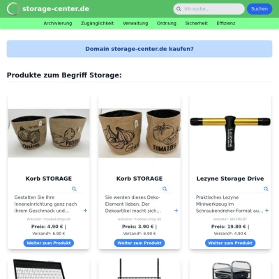 Screenshot storage-center.de