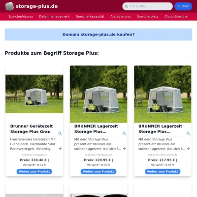 Screenshot storage-plus.de