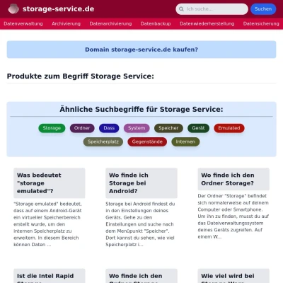 Screenshot storage-service.de