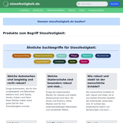 Screenshot stossfestigkeit.de