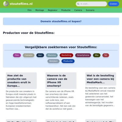 Screenshot stoutefilms.nl