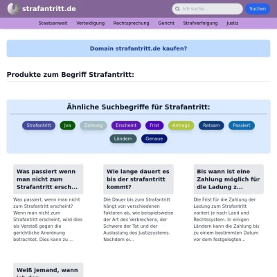 Screenshot strafantritt.de