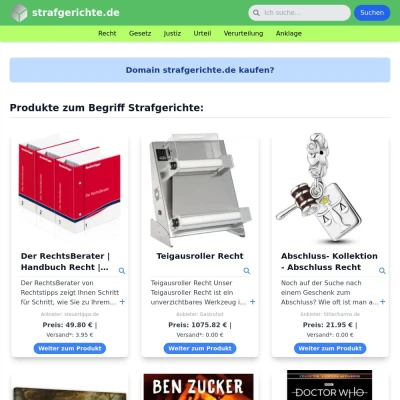 Screenshot strafgerichte.de