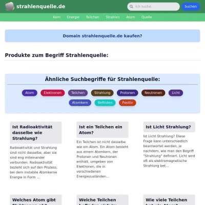 Screenshot strahlenquelle.de