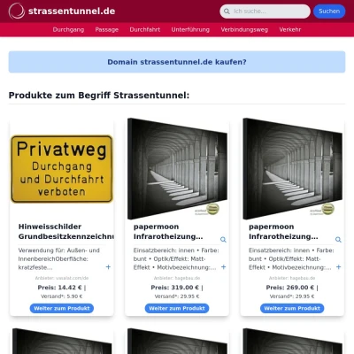 Screenshot strassentunnel.de