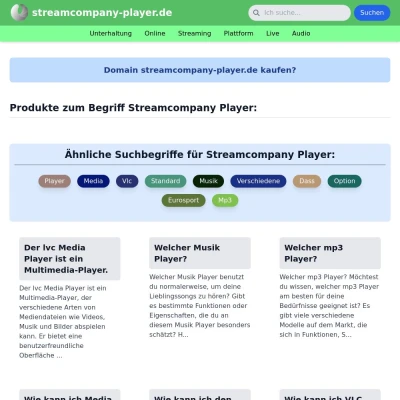 Screenshot streamcompany-player.de