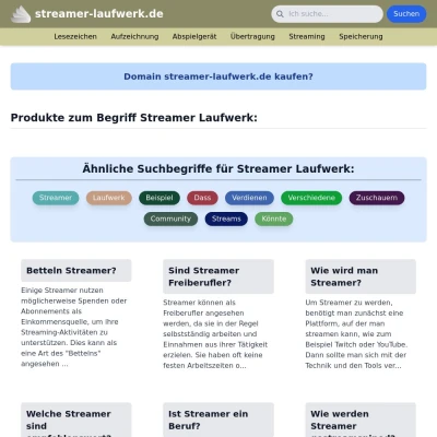 Screenshot streamer-laufwerk.de