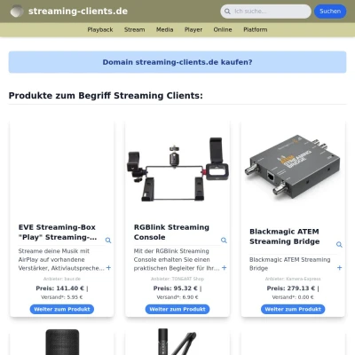 Screenshot streaming-clients.de