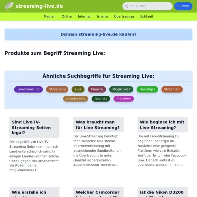 Screenshot streaming-live.de