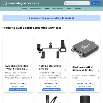 Screenshot streaming-services.de