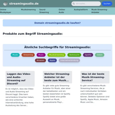 Screenshot streamingaudio.de