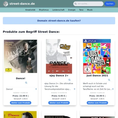 Screenshot street-dance.de