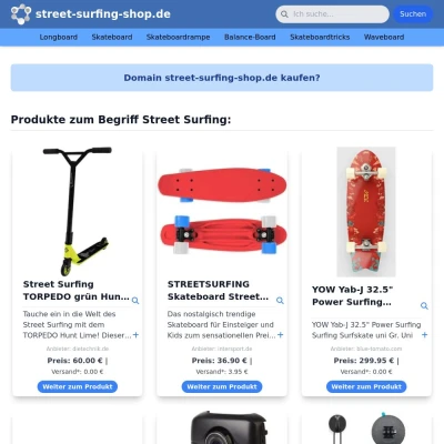 Screenshot street-surfing-shop.de