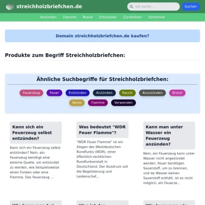 Screenshot streichholzbriefchen.de