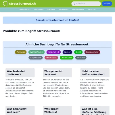 Screenshot stressburnout.ch