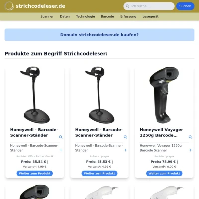 Screenshot strichcodeleser.de