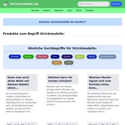 Screenshot strickmodelle.de