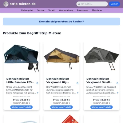 Screenshot strip-mieten.de