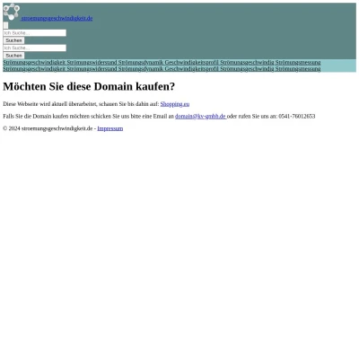 Screenshot stroemungsgeschwindigkeit.de