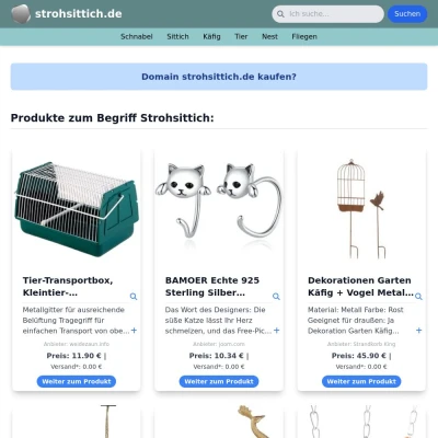 Screenshot strohsittich.de