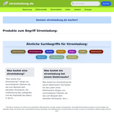 Screenshot stromladung.de