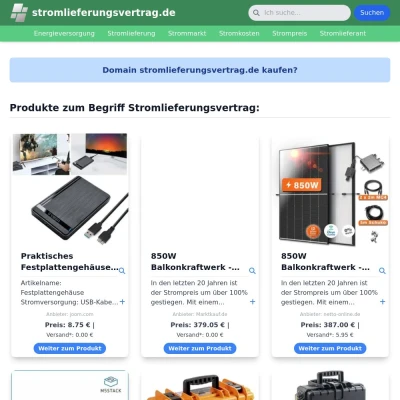 Screenshot stromlieferungsvertrag.de