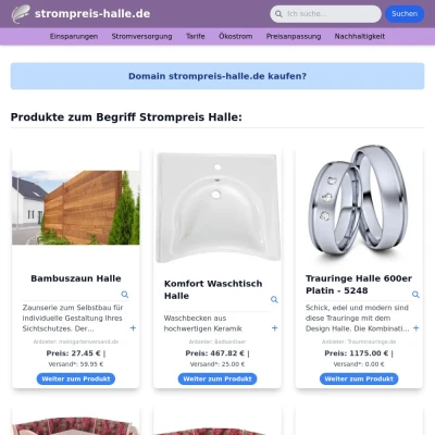 Screenshot strompreis-halle.de