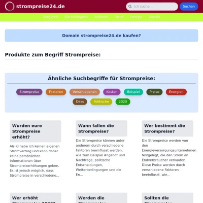 Screenshot strompreise24.de