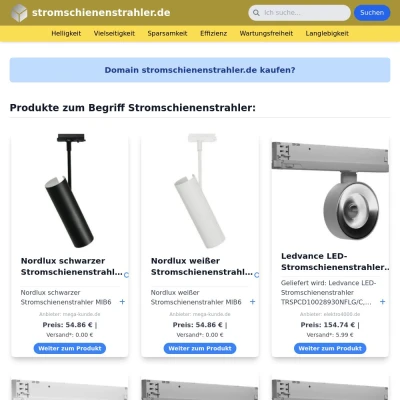 Screenshot stromschienenstrahler.de