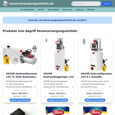 Screenshot stromversorgungseinheit.de