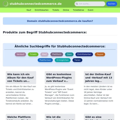 Screenshot stubhubconnectedcommerce.de