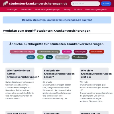 Screenshot studenten-krankenversicherungen.de