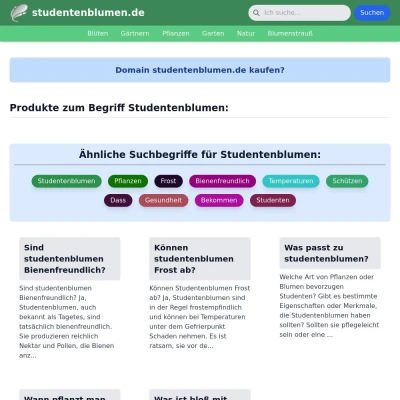 Screenshot studentenblumen.de