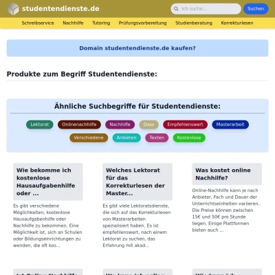 Screenshot studentendienste.de