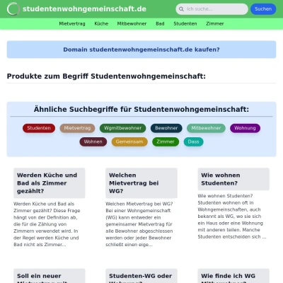 Screenshot studentenwohngemeinschaft.de